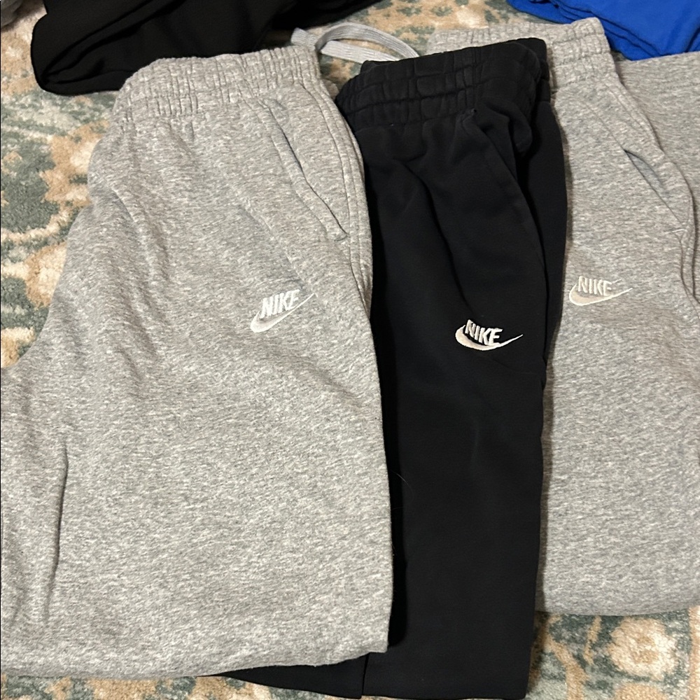 Nike Kids Gray and Black Sweatpants